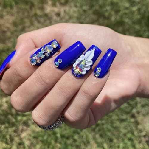 Set 100Pcs Handmade 3D Acrylic Flowers For Nails Art Decor Set, White 3D Flowers For Nails, Acrylic Flower Nail Art Diverse Collection in One Box for Nail Designs For Women (White 100PCs)