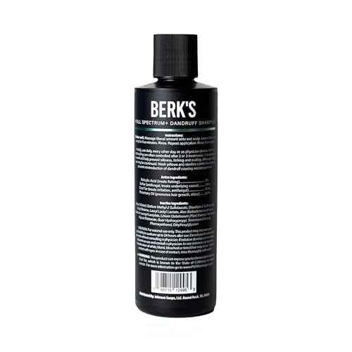 Berk's Full Spectrum Dandruff Shampoo with Coal Tar, Salicylic Acid, Sulfur, and Rosemary Oil, 8 Fl Oz (4-pack)