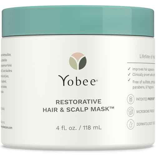 Yobee Restorative Scalp Mask - Dry Scalp Treatment Hair Mask - Probiotic Extracts, Organic Honey, Turmeric, Vitamin B12 - Natural Dry, Itchy, Sensitive Scalp and Dandruff Relief - for Adults, 4 fl oz