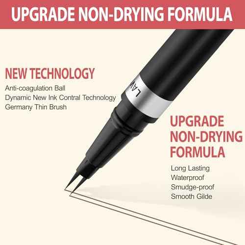 LAVONE Hair-Like Eyebrow Pen Makeup kit, Eyebrow Pencils for Women with Waterproof Microblading Eyebrow Pencil, Eyebrow Pomade, Eyeliner and Eyebrow Brush, Create Full, Natural Brows, Dark Brown