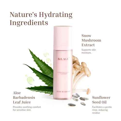 Hydrating Facial Cleanser with Squalane & Snow Mushroom | Gentle Face Wash for Makeup Removal & Soft, Hydrated Skin | Natural, Vegan (4.1 fl Oz)