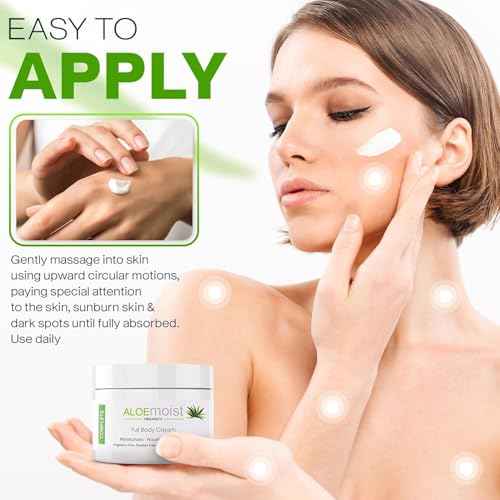 Organic Aloe Vera Lotion - Face & Body Moisturizing Cream with Natural Aloe Vera, Vitamin E Oil, Vitamin C, Retinol Cream, Shea Butter ? Anti Aging Face Moisturizer for Women, Dry Skin (2 oz)
