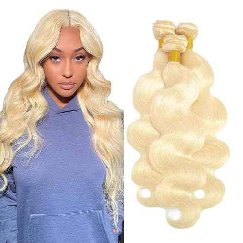 613 Hair Bundle Blonde Body Wave Bundles Human Hair 3 Bundles 24 26 28 Inch Brazilian Virgin Hair 613 Body Wave Bundles Human Hair Extensions