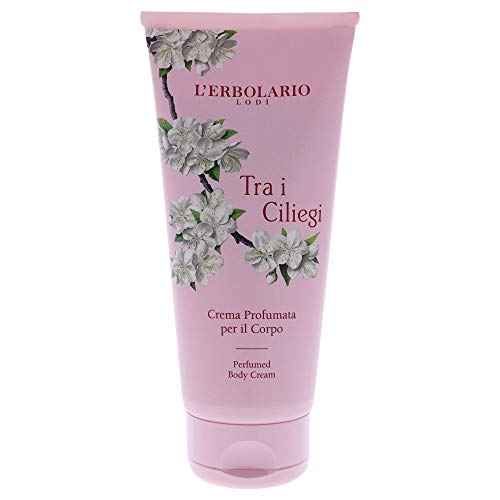 L'Erbolario Perfumed Body Cream - Moisturizing Body Butter with Cherry Extract - Softening Skin Care with Vitamin-Rich Oils - Tra i Ciliegi - 6.7 oz