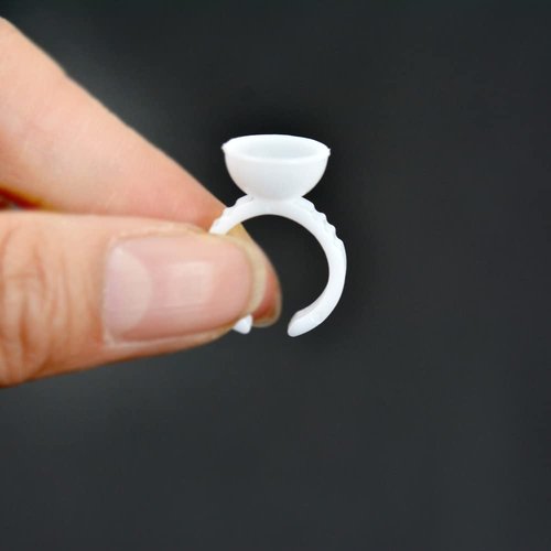 100 Pieces Lashes Glue Ring Cups Tattoo Rings Cups Pigment Glue Holder for Eyelash Extension Nail Art (White Small)