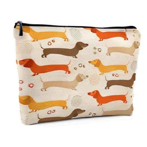 Dwept Dachshund Cosmetic Bag, Funny Puppy Makeup Bag for Purse, Wiener Travel Toiletry Bag, Gifts for Women Dog Lovers Makeup Bag Beauty Bag
