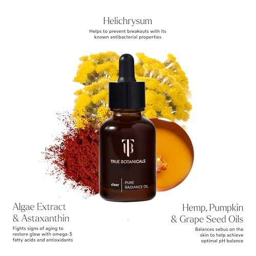 True Botanicals Clear Pure Radiance Oil | Oily Skin Types | Anti-Aging Face Oil for Acne Prone Skin | Treats Fine Lines & Wrinkles | Dermatologist Tested, All Natural, Vegan | 1 fl oz | 30 ml