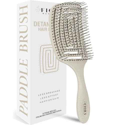 Fiora Naturals Paddle Hair Brush for Thick Hair - Detangler Brush for women - Vented Hairbrush for Gentle Detangling, Best Hair Brush for Wet or Dry Hair