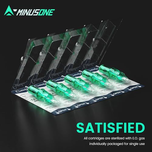 A-minusone 50Pcs Mixed Size Tattoo Needles 5Pcs each of #10 5RL, 7RL, 9RL, 15RM, 21RM, 15M1, 21M1 - #12 5RS, 7RS, 9RS Assorted Disposable Tattoo Cartridge Needle Sterilization & Safety for Tattoo Pen