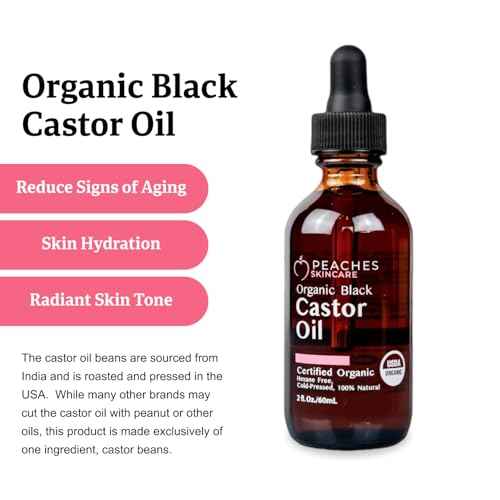 Organic Cold-Pressed Castor Oil ? Hexane-Free, Vegan Formula with Omega-9, Omega-6, and Vitamin E ? Hydrating Oil for Skin and Hair ? Black Castor Oil (2 fl. oz)