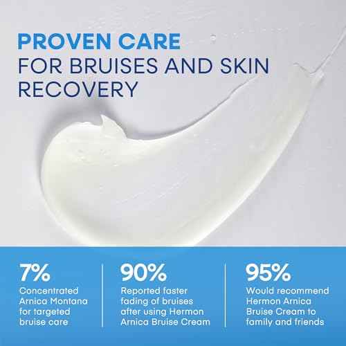 Hermon Arnica Bruise Cream Extra Strength: Fast-Acting for Bruising & Swelling on Thin Skin - High Strength Arnica Montana with Vitamins K, C & E?Hydrating Moisturizer for Face (4 oz(pack of 2))