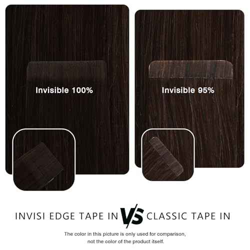 ABH AMAZINGBEAUTY HAIR Invisi Edge Tape in Hair Extensions Real Human Hair, Seamless Injected Hand-Tied Virgin Human Hair Pro Quality Tape ins 20PCS 50G/Pack, Auburn Color #30 22Inch