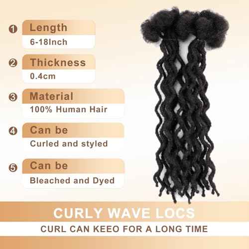 30 Locs Pack ? 16 Inch Permanent Dread Extensions, Made with 100% Human Hair in Afro Kinky Style, 0.4cm Micro Size for Realistic Dreadlock Look