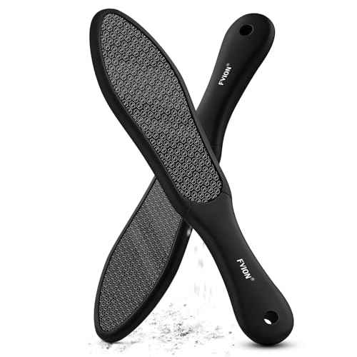 FVION Double-Sided Nano Glass Foot File for Callus Remover - Highly Effective Hard and Dead Skin Remover for Cracked Heels and Dry Skin (Black)