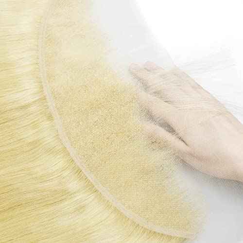 613 Frontal 13x4 HD Transparent Lace Closure 100% Russian Blonde Human Hair Ear To Ear Blonde Frontal Free Part Natural Hairline 18 Inch