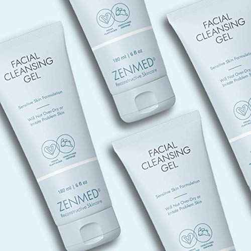 ZENMED Facial Cleansing Gel 6 oz for Women and Men - All-in-One Cleanser Face Wash | Hydrating Cleanser & Gel for Sensitive Skin | Natural, Organic Facial Wash - USA Made