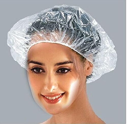 Disposable Shower Cap,100 Pcs Plastic Shower Caps Large Thick Elastic Bath Cap For Women Spa,Home Use,Hotel and Hair Salon