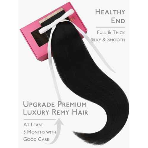 WENNALIFE 8cm Tape in Hair Extensions Real Human Hair, Tape Weft Hair Extensions Human Hair 18 Inch 100g 20pcs Jet Black Luxury Remy Hair Straight Extensiones De Cabello Hmano