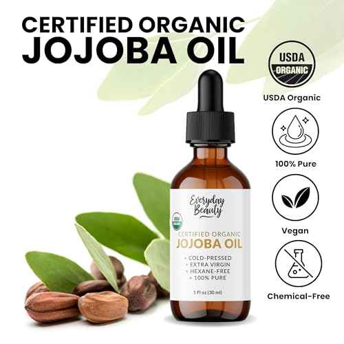 Organic Jojoba Oil | 100% Pure, Cold-Pressed, Unrefined | USDA Certified Organic | Amber Glass Bottle with Glass Dropper | For Face, Skin & Hair - 1 Fl Oz
