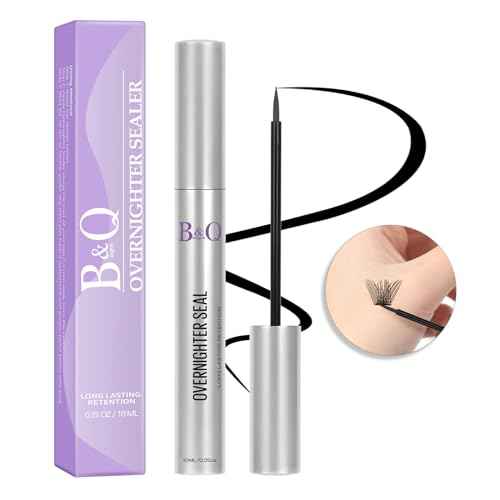 Lash Sealer 10ML Lash Sealer for Cluster Lashes Black Lash Sealant for Eyelash Extensions Waterproof Lash Overnight Sealer(Black Seal 10ml)