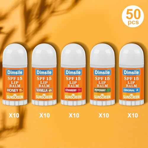 50 Pcs Mini Sunscreen Lip Balms Bulk Spf 15 Lip Balms Sticks with Sunscreen Teacher Nurse Volunteer Employee Appreciation Gifts Bulk Staff Team End of Year Coworkers Gifts for Women Men