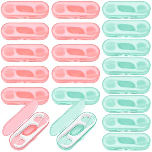 200pcs Dental Floss Picks for Travel - Twin-Line Flossers with 20 pcs Travel Case for Adults Teeth Cleaning, Portable Sealed Storage for Travel, Office, Home Use