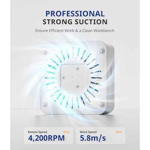 AIRSEE Nail Dust Collector Nail Tech, 4200RPM Vacuum Fan Dust Extractor for Acrylic Nail Polishing Manicure in Salon & Home