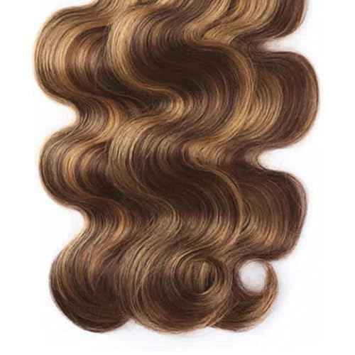 P4/27 Brown Bundles Human Hair Highlight Bundles 30 32 34 Inch Unprocessed Brazilian Virgin Remy Hair 3 Bundle Honey Blonde Body Wave Bundle Human Hair Extensions