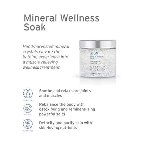 Kerstin Florian Mineral Wellness Soak with Magnesium | Concentrated Bath and Shower Salts to Sooth & Relieve Tired Muscles | Natural Minerals Detoxify The Body & Soften Skin (16 fl oz)