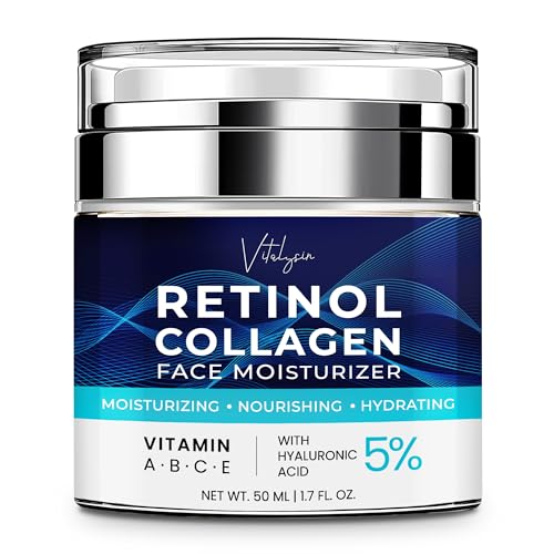 Face Moisturizer for Aging Skin: Wrinkle Cream for Older Women and Men 50 and 60 plus with Retinol, Collagen and Hyaluronic Acid ? Facial Moisturizer for Mature Skin, 1.7 fl. Oz (Medium, Unscented)