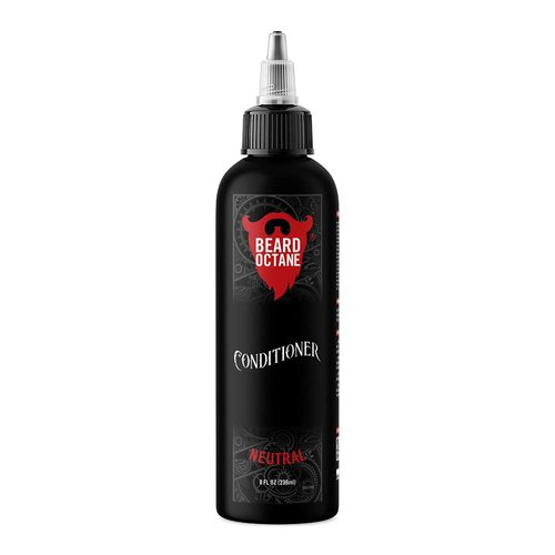 Beard Octane: Neutral Beard Conditioner w/Biotin & Provitamin B5-8 oz - Repair & Soften Damaged Beard Hair - Contains Argan Oil & Aloe Vera - Made in USA - Stocking Stuffer Gift For Men Dad
