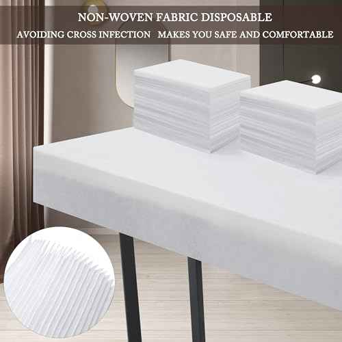 Disposable Bed Sheets 200 Pcs 31" x 71" Massage Table Sheets Non Woven Fabric SPA Bed Cover Breathable for Massage Beauty Tattoos(White)