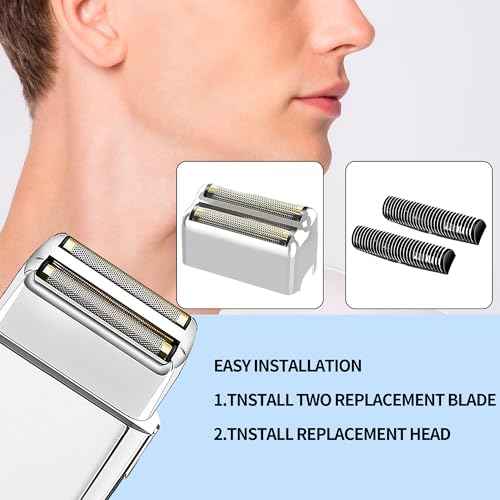 1 pack Professional Replacement Foil and Cutters for BaBylissPRO Barberology Double Foil Shaver, Compatible with BaBylissPRO Barberology FXFS2 Shaver£¬Silver