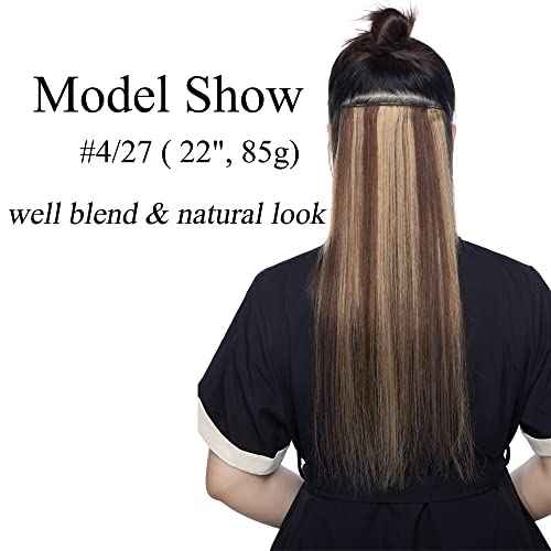 MY-LADY Clip in Hair Extensions Real Human Hair Platinum Blonde 22 Inch 85g Remy Hair 8pcs Weft Balayage Full Head Natural Straight for Women