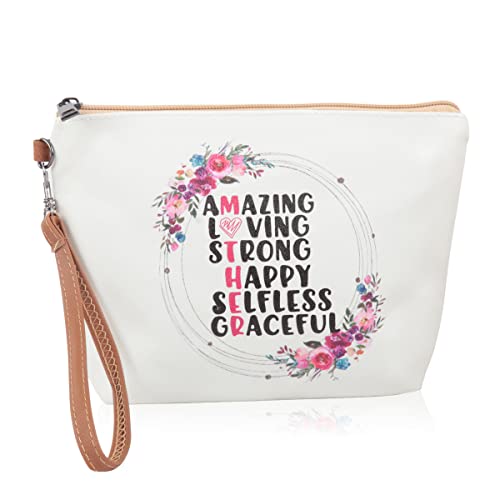 Multifunction Cute Print Travel Cosmetic Pouch Bag - Bridesmaid Organizer Wristlet Purse Inspirational Quote (Salty And Lit Matt 5:13)