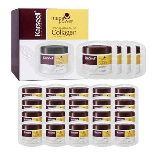 Karseell Collagen Hair Treatment Deep Repair Conditioning Argan Oil Collagen Hair Mask Essence for Dry Damaged Hair All Hair Types 10ml/ 0.34oz£¨24 packs