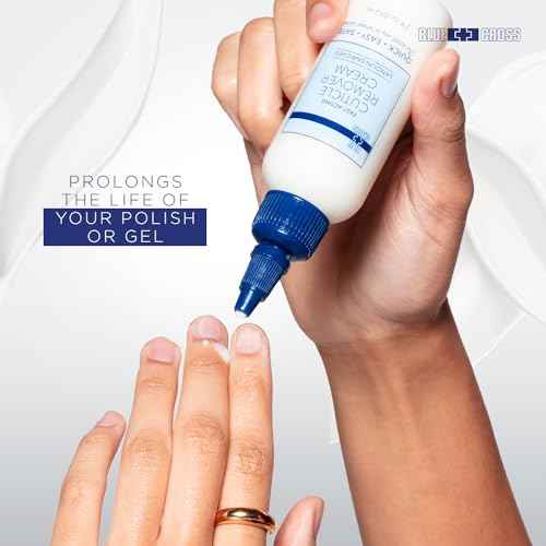 Blue Cross Cuticle Remover Cream for Dry Damaged Cuticles, Moisturizing Cuticle Softener for Nails, Professional Nail Care for Dry Manicures, Brittle Hang Nails, Made in USA, 4oz