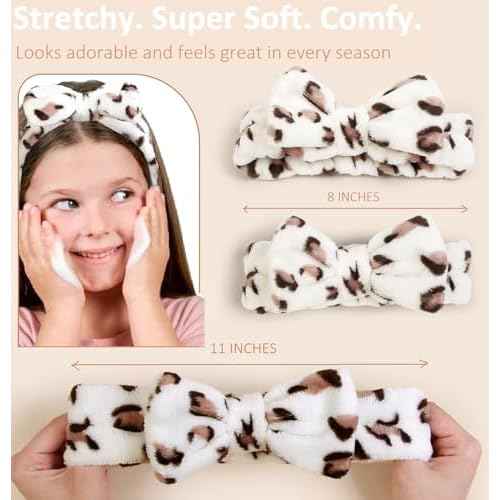Huachi Spa Headband for Women Washing Face Girls Skincare Headbands Makeup Cheetah Print Leopard Face Wash Head Band Animal Print Christmas Gifts for Teen Girls