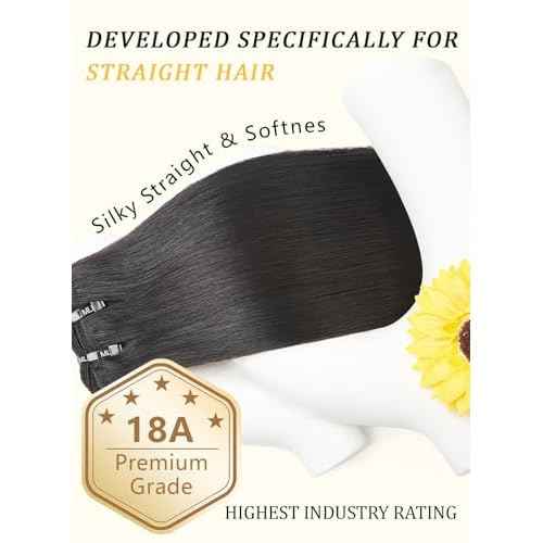 mlip Raw Indian Hair Bundle Straight, Enhanced Quality Bundle, 18A Virgin Hair 18 inches, No Tangle Shedding, Triple the Lifespan, Keep Texture Silky Soft After Multiple Washes, Natural Color
