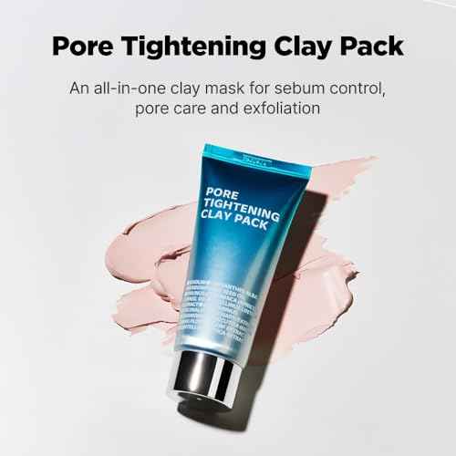 ISOI Pore Tightening Clay Mask for Face, Natural Kaolin & Plant-Based Formula for Tightening, Lifting, Exfoliating & Sebum Control, Moisture-Balancing, Korean Clay Mask for Pores (3.38 fl. oz, 100ml)
