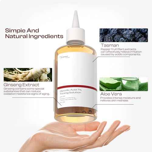 Glycolic Acid 7% Exfoliating Toner: Glycolic Acid Toning Solution Which Soothes and Hydrates The Skin 100ml