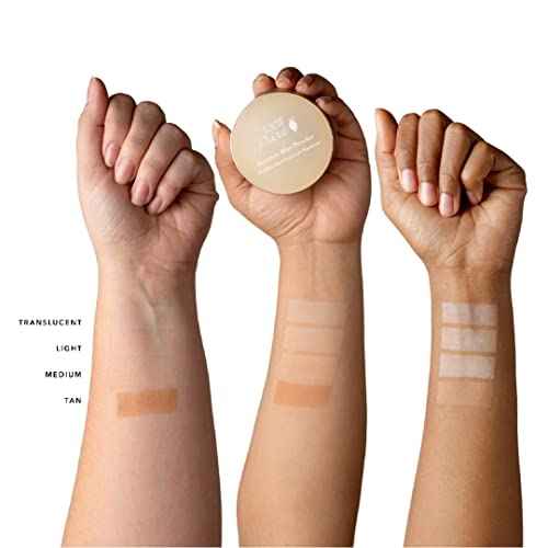 100% PURE Bamboo Blur Powder Tinted Setting Mattifying Face Makeup, Oil Absorbing Pore Minimizing Light Finish - Long Lasting, Vegan, Fruit Pigmented Tan Color (Tan Shade w/Warm Undertones) - 0.2 Oz