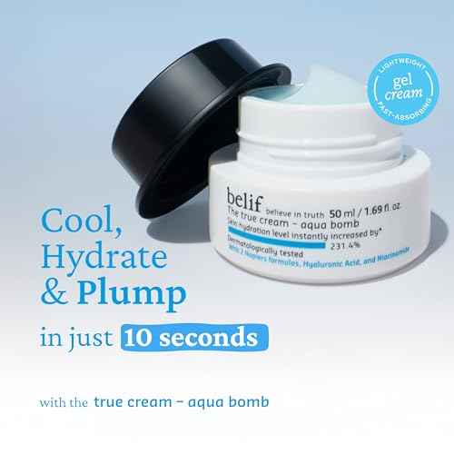 belif Aqua Bomb ? Daily Niacinamide Hydrating Moisturizer, Lightweight Plumping Facial Cream with Hyaluronic Acid & Squalane, Cooling Effect, Anti-Aging Korean Skincare, 0.84 fl oz (25ml)