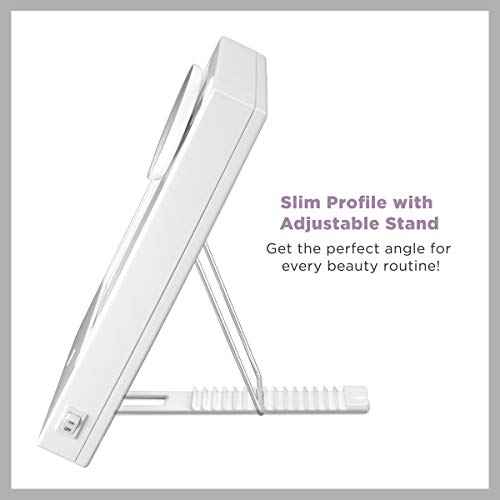 Conair Lighted Makeup Mirror, LED Vanity Mirror, 1X/5X Magnifying Mirror, Corded in Glossy White