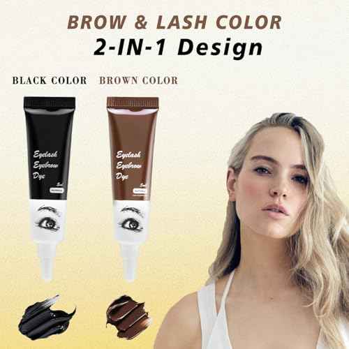 Brown Eyebrow Color Kit with Natural Result Black Lash Color Kit for Professional and Home Use