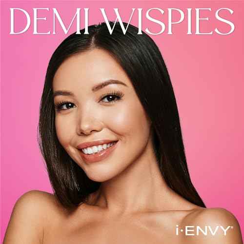 i-ENVY 30 Pairs Demi Wispies False Lashes (6 Pack), Premium Quality 100% Human Hair, Fluffy Feathered Eyelashes With Volume & Curl, Natural Look, Lightweight, Comfortable, Reusable for Everyday Wear