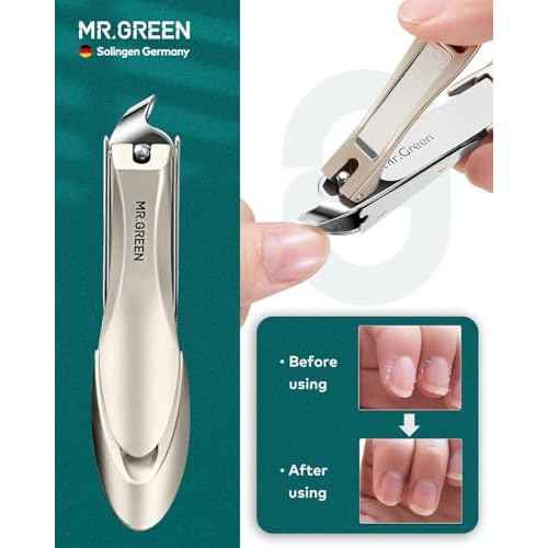 MR.GREEN 9-in-1 Manicure & Pedicure Set ? Professional German Stainless Steel Nail Clippers Grooming Kit with Splash-Proof Nail Clipper & Genuine Leather Travel Case (Cognac Brown)