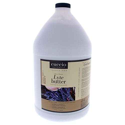 Cuccio Naturale Lyte Ultra-Sheer Body Butter - Replenishing Scented Moisturizer Cream - All Natural, Cruelty-Free Formula - Lavender And Chamomile - 1 Gal, 128 Ounce (I0098792)