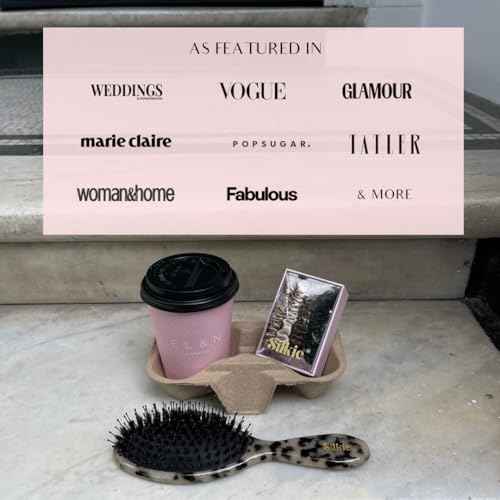 SILKIE x4 Set - Forget Satin - 100% Pure Mulberry Silk Black Brown Leopard Skinny Scrunchies Travel Pouch Everyday Hair Ties Elastics Hair Care Ponytail Holder No Damage (Savannah)