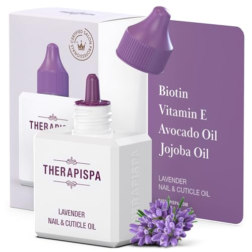 THERAPISPA Nail & Cuticle Oil with Avocado, Jojoba, Biotin & Vitamin E ? Nourishes Cuticles, Strengthens Nails & Supports Nail Growth (Lavender, 2.0 fl oz)